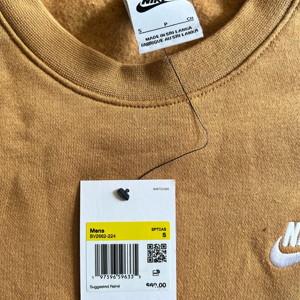 Nike Men's Camel Crewneck Sweater - Picture 3 of 4